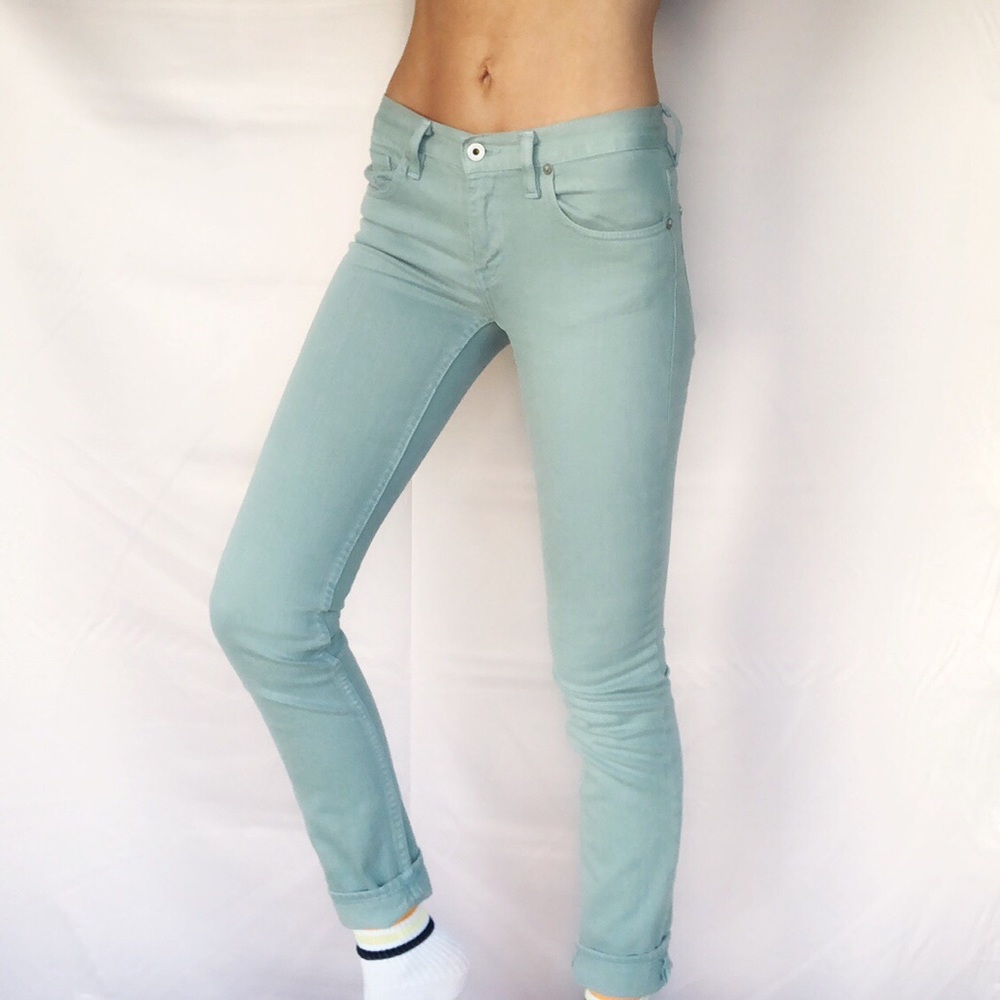 light green Ralph Lauren skinny jeans